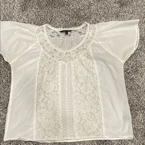 Victoria's Secret Cream Boxy Embellished Blouse